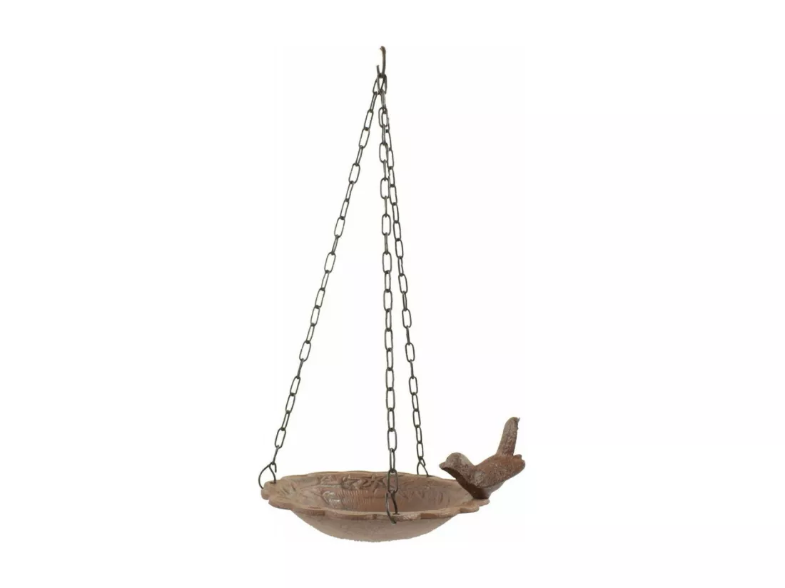 Mangeoire oiseau suspendu fonte Fonte Marron - Décoration d'Autrefois