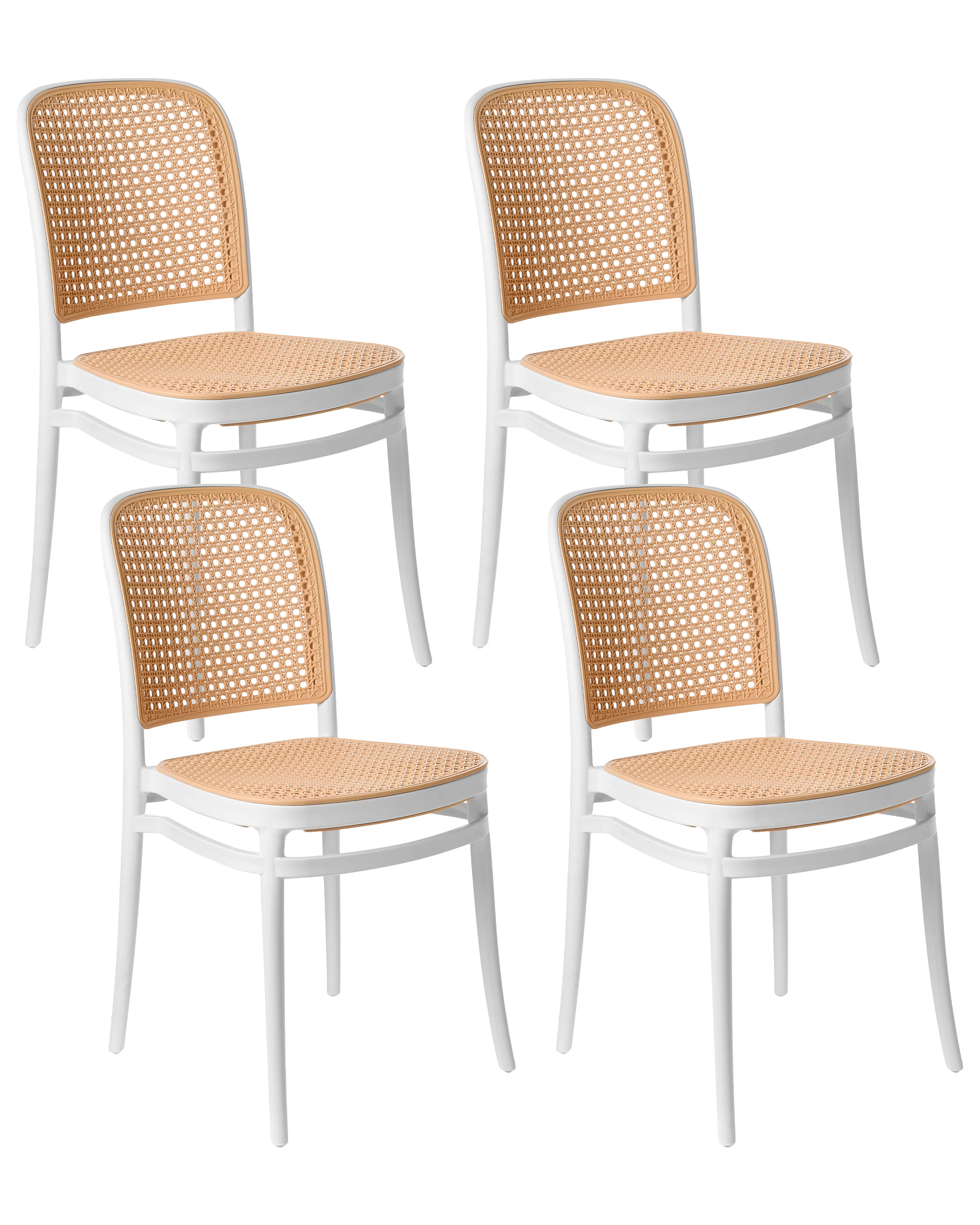 Set van 4 tuinstoelen PLOSE Wit/beige