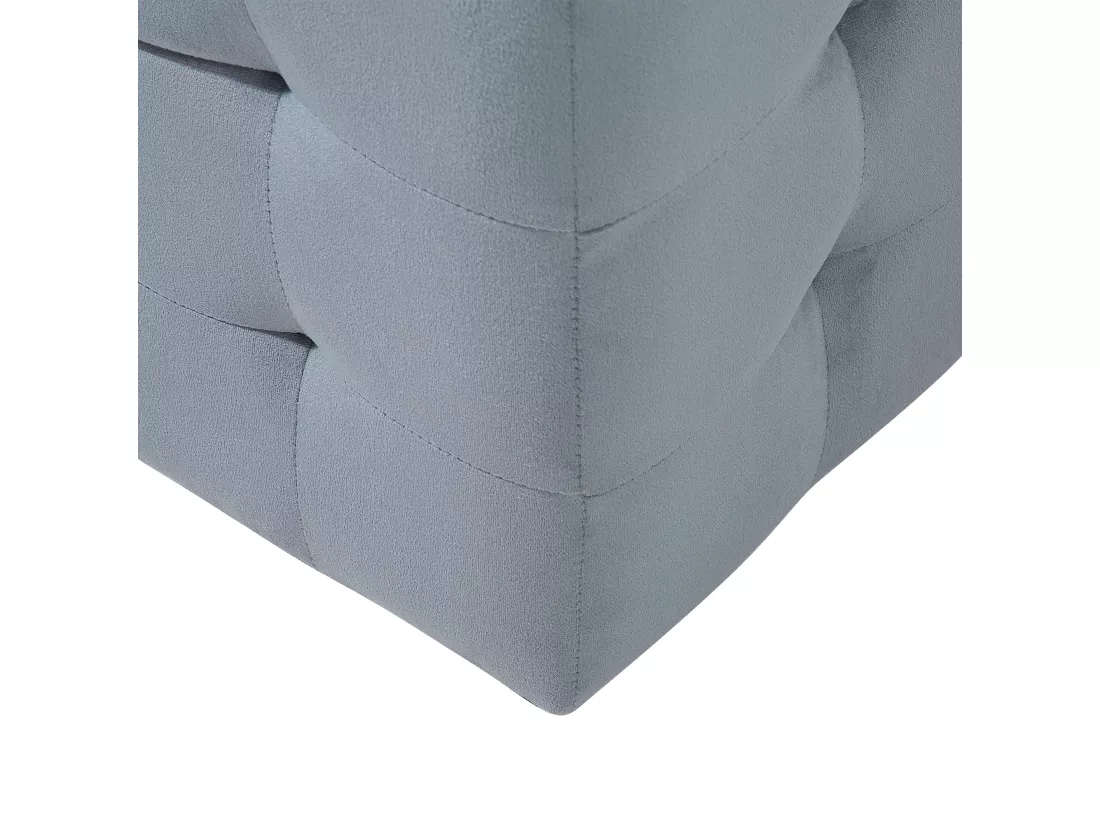 Pouf de rangement MICHIGAN Velours 72 cm 42 cm Gris clair