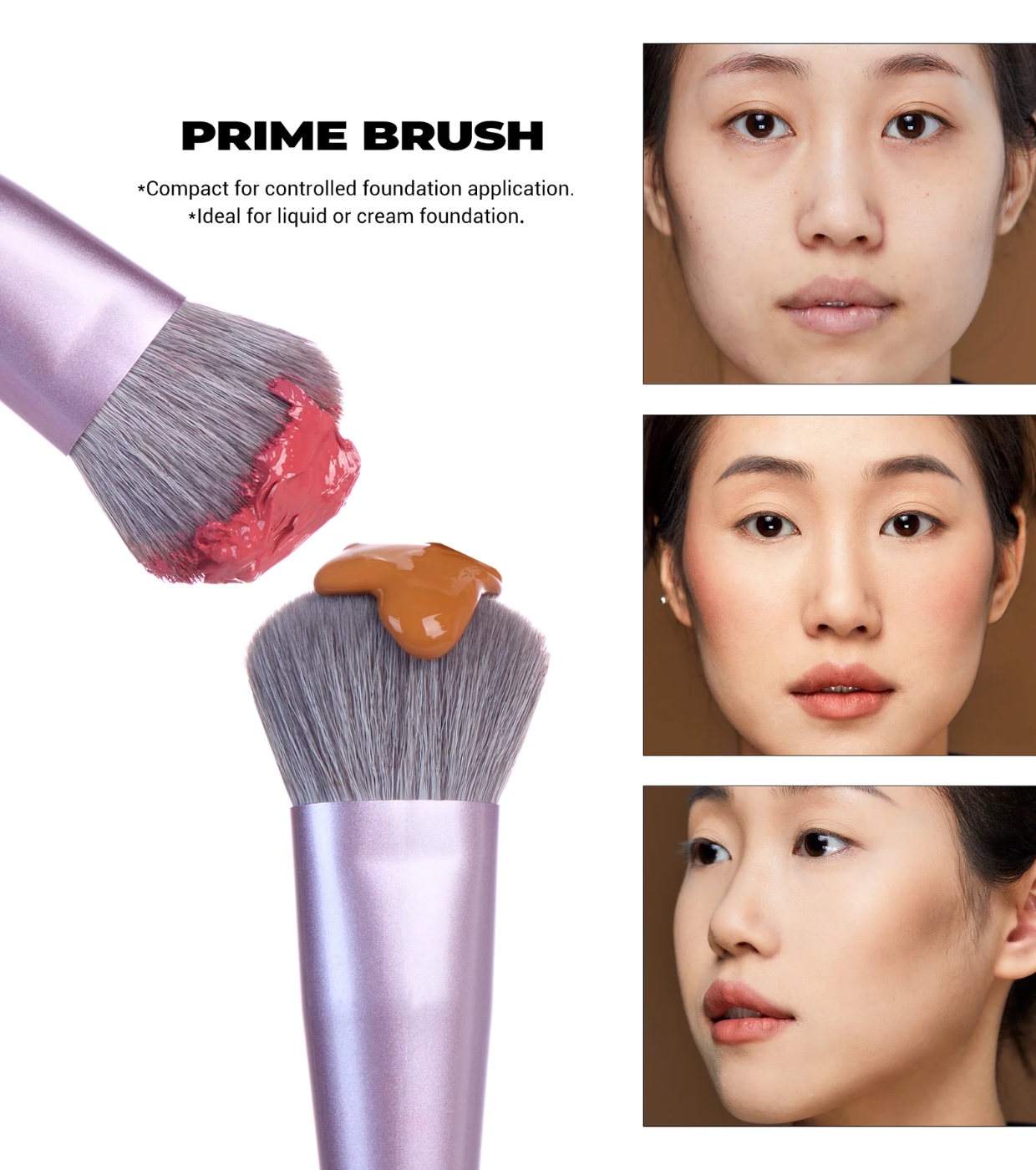 Jessup Beauty - *Everyday Glam* - Conjunto de Pincéis Face Coverage Trio - T513