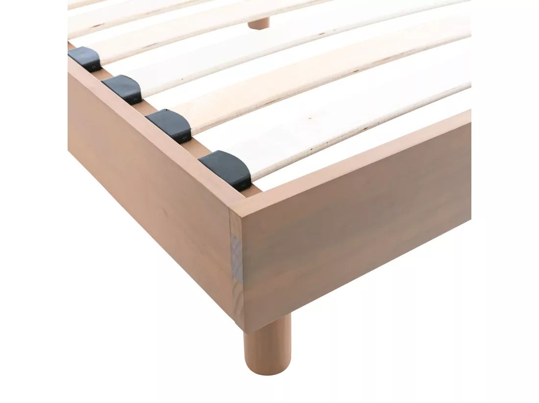 Sommier kit en bois massif taupe 160x200