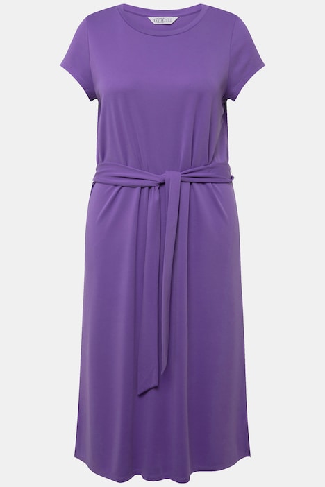 Midikleid, A-Line, Jersey, Rundhals, Halbarm
