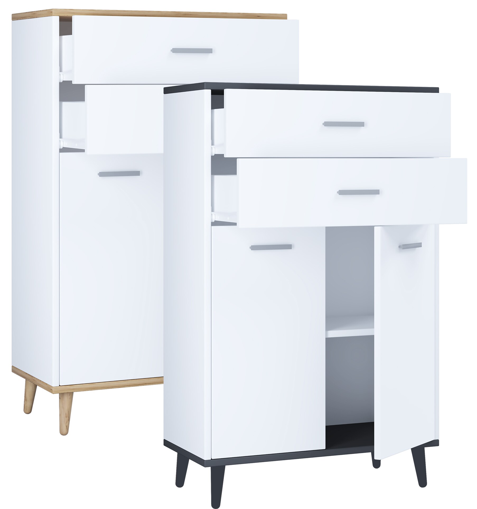 VCM Badmöbel Midischrank Badschrank Badezimmer Kommode Highboard Schublade Landos