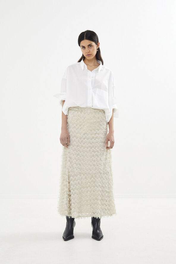 Rabens Saloner Feathery skirt - Selilja Oyster