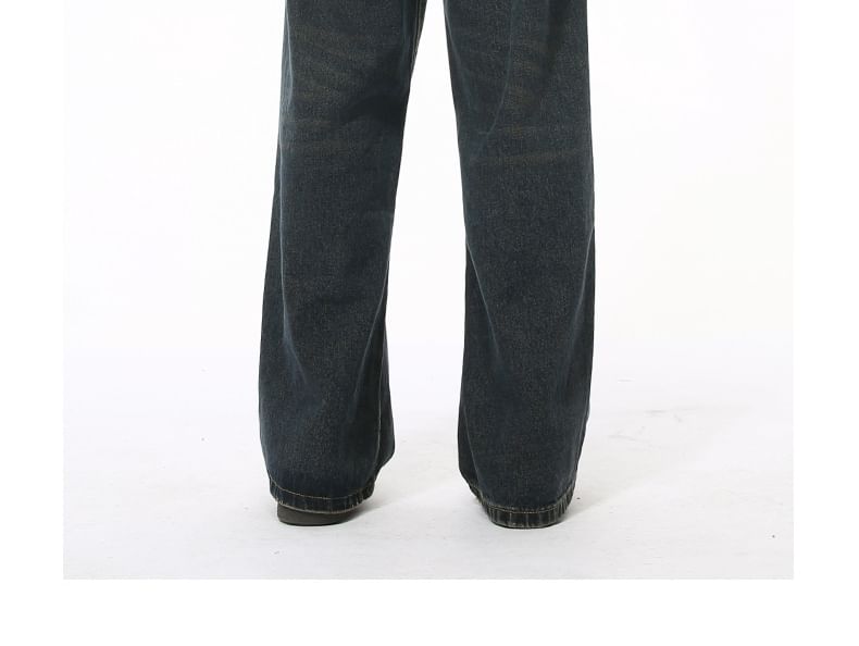FAERIS - Mid Rise Washed Loose Fit Jeans