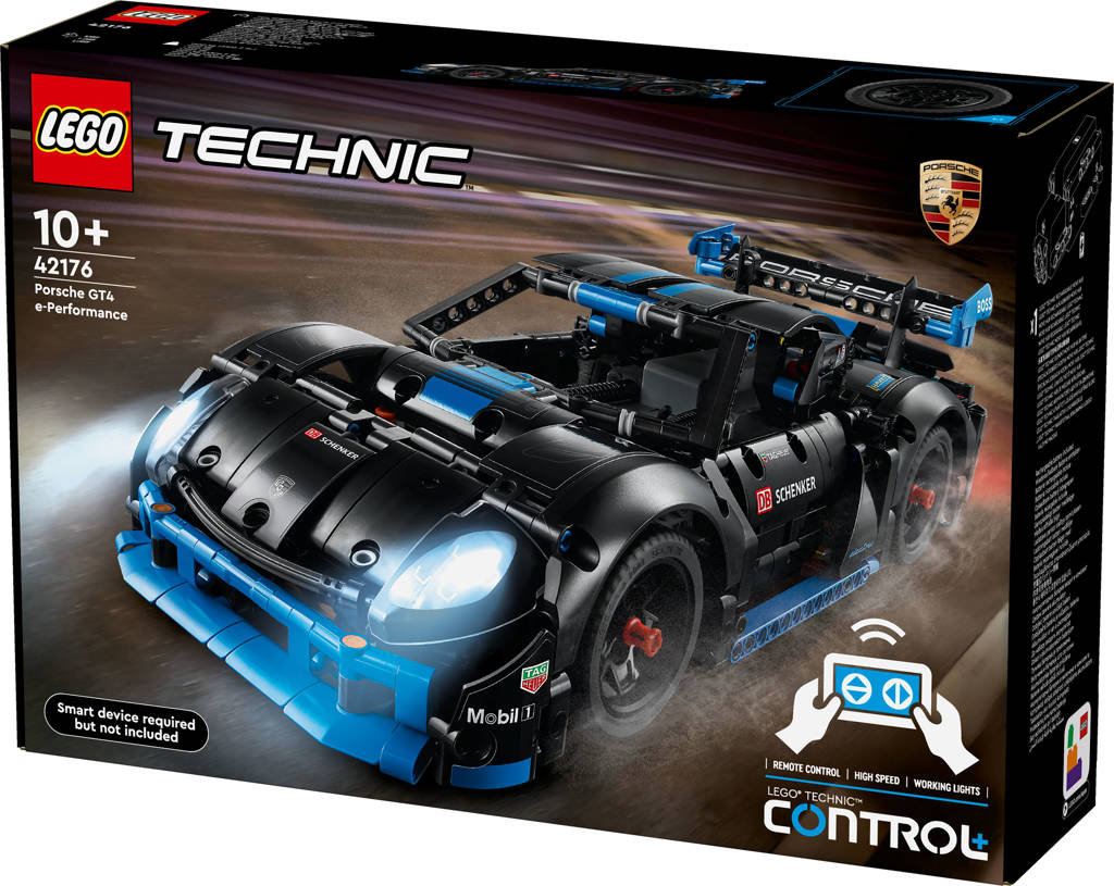 spelen met LEGO kan niet zonder telefoonPorsche GT4 e-Performance racewagen, Op Afstand Bestuurbaar Auto Speelgoed 42176