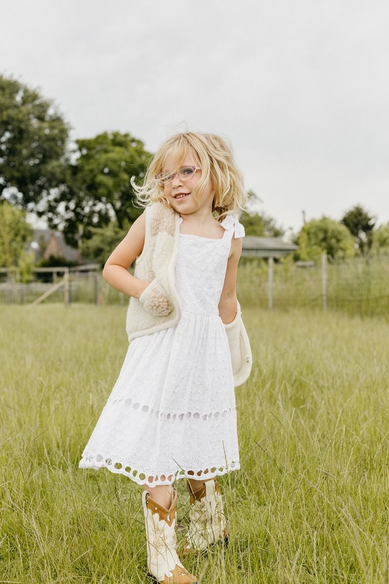 Moonrise kids wollen bodywarmer Ayla beige met rits