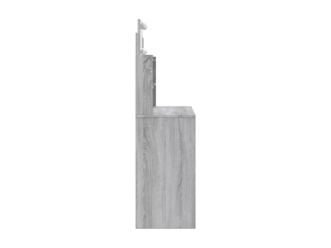 Coiffeuse avec lumières LED sonoma gris 96x40x142 cm