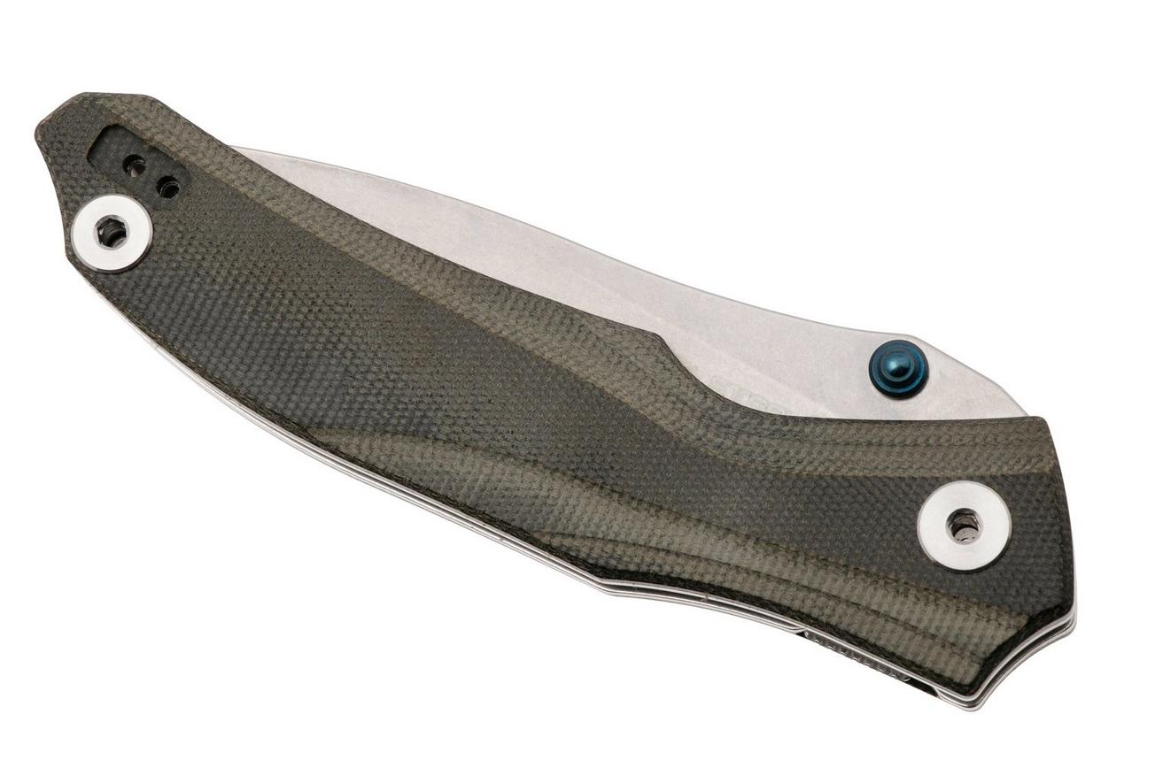 Real Steel Horus E802 Stonewashed 14C28N, Grey Micarta, zakmes