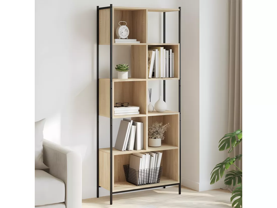 Bibliothèque chêne sonoma 72x28x172 cm bois d'ingénierie