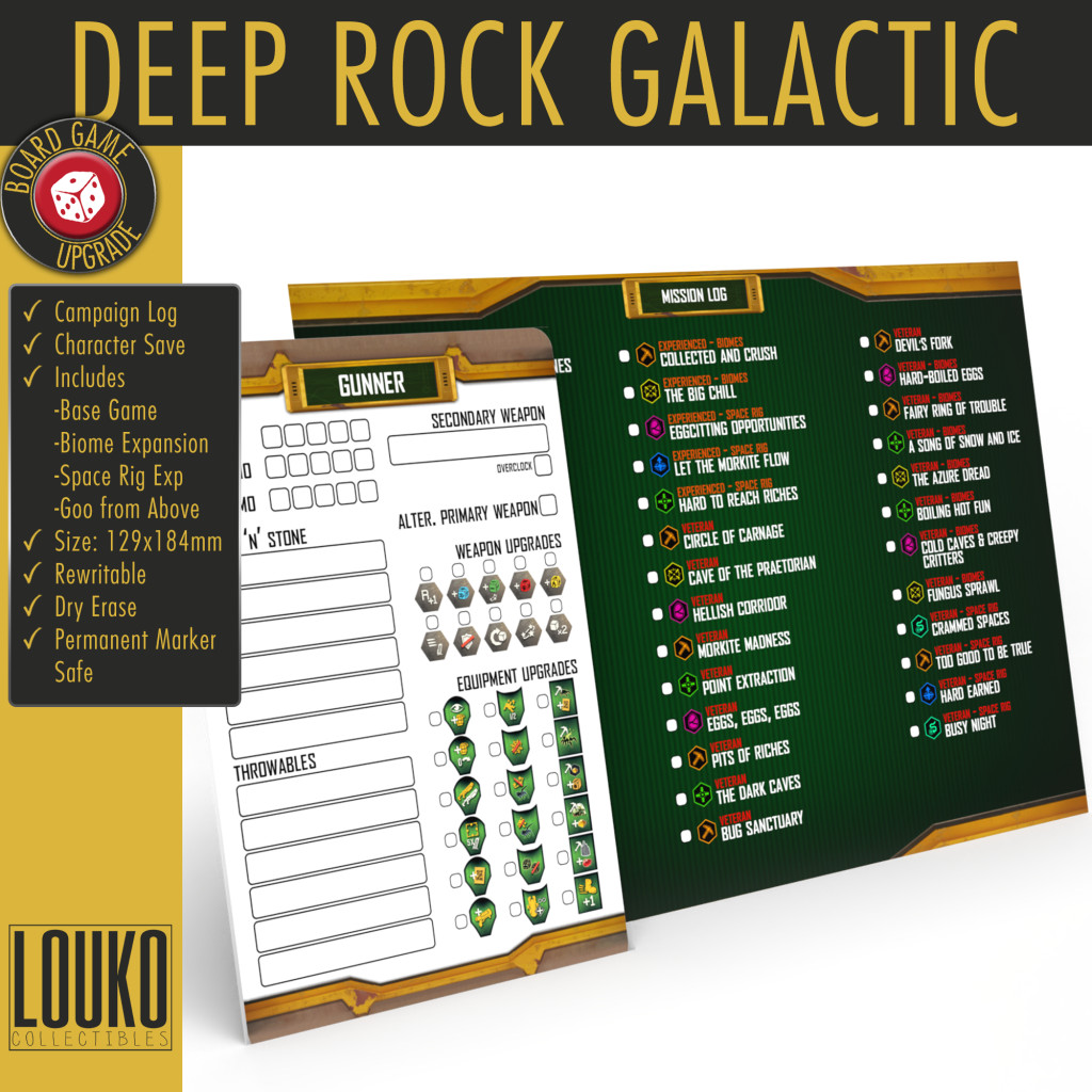 Journaux de campagne réinscriptibles pour Deep Rock Galactic