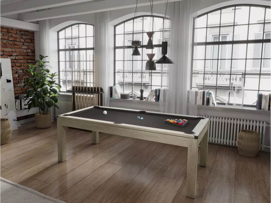 Table transformable Billard & Ping-pong - Coloris naturel clair - L182 x l102 x H80 cm - HENK