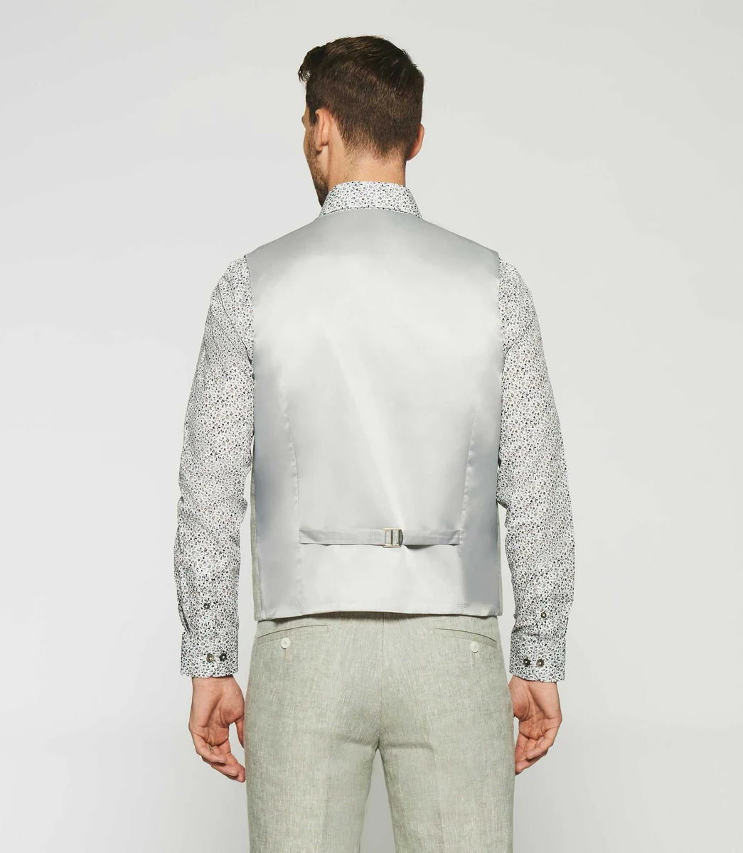 Gilet de costume en lin kaki JCELESTE