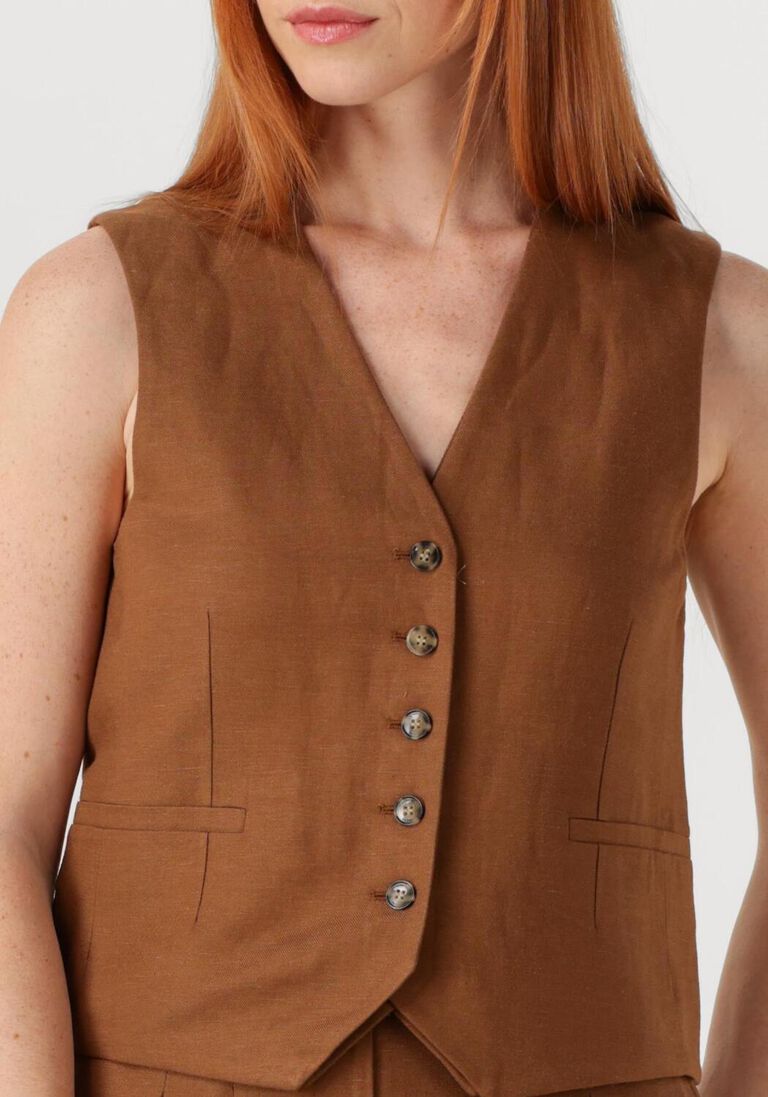 bruine herskind gilet double up vest
