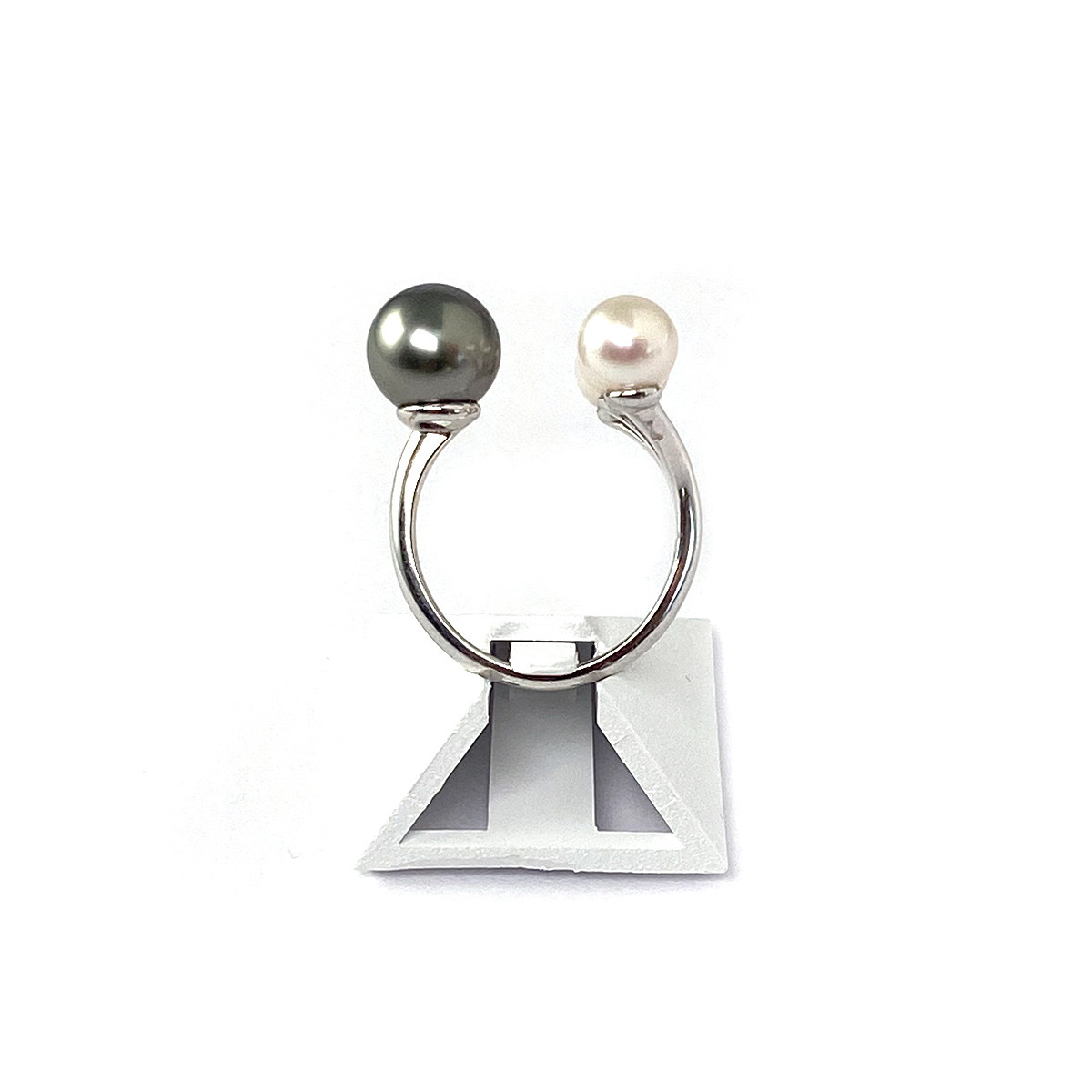 Bague d'occasion argent 925 perles Tahiti et Chine