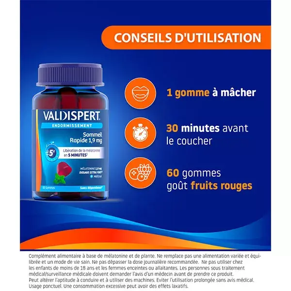 Valdispert Gomas para um Sono Rápido com Melatonina 1,9mg, 60 gomas