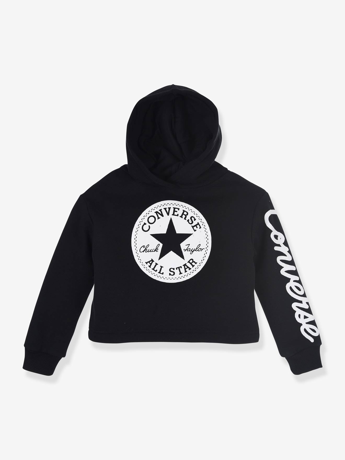 Moletom cropped Converse Chuck Patch - Preto