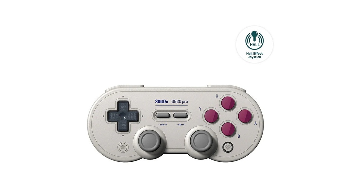 8BitDoSN30 Pro gamepad  (Lichtgrijs, Bluetooth, USB, Pc, Nintendo Switch / Switch 2)