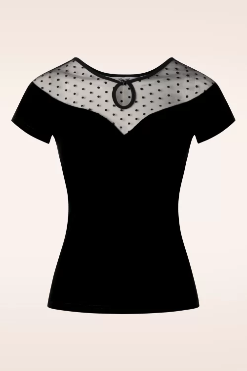 Banned Retro Smoulder top in zwart