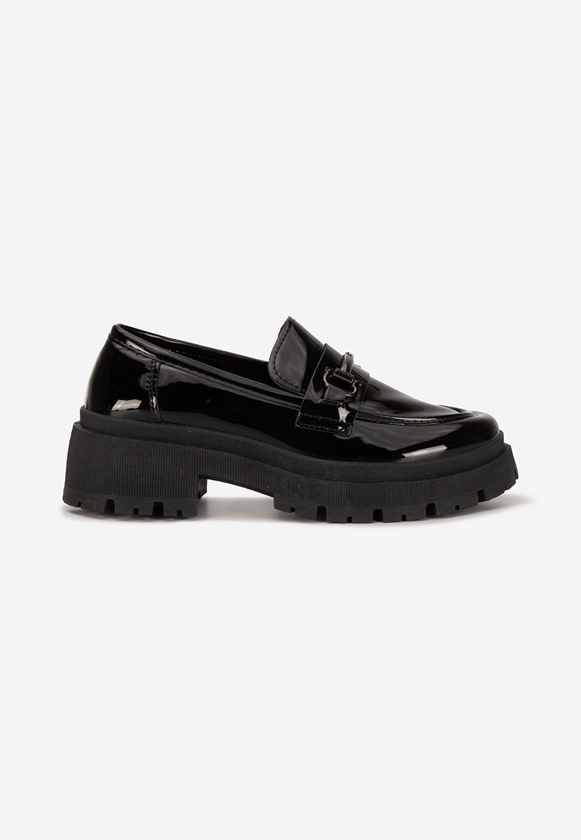 Mocassins pour femme vernis noirs Elvilia
