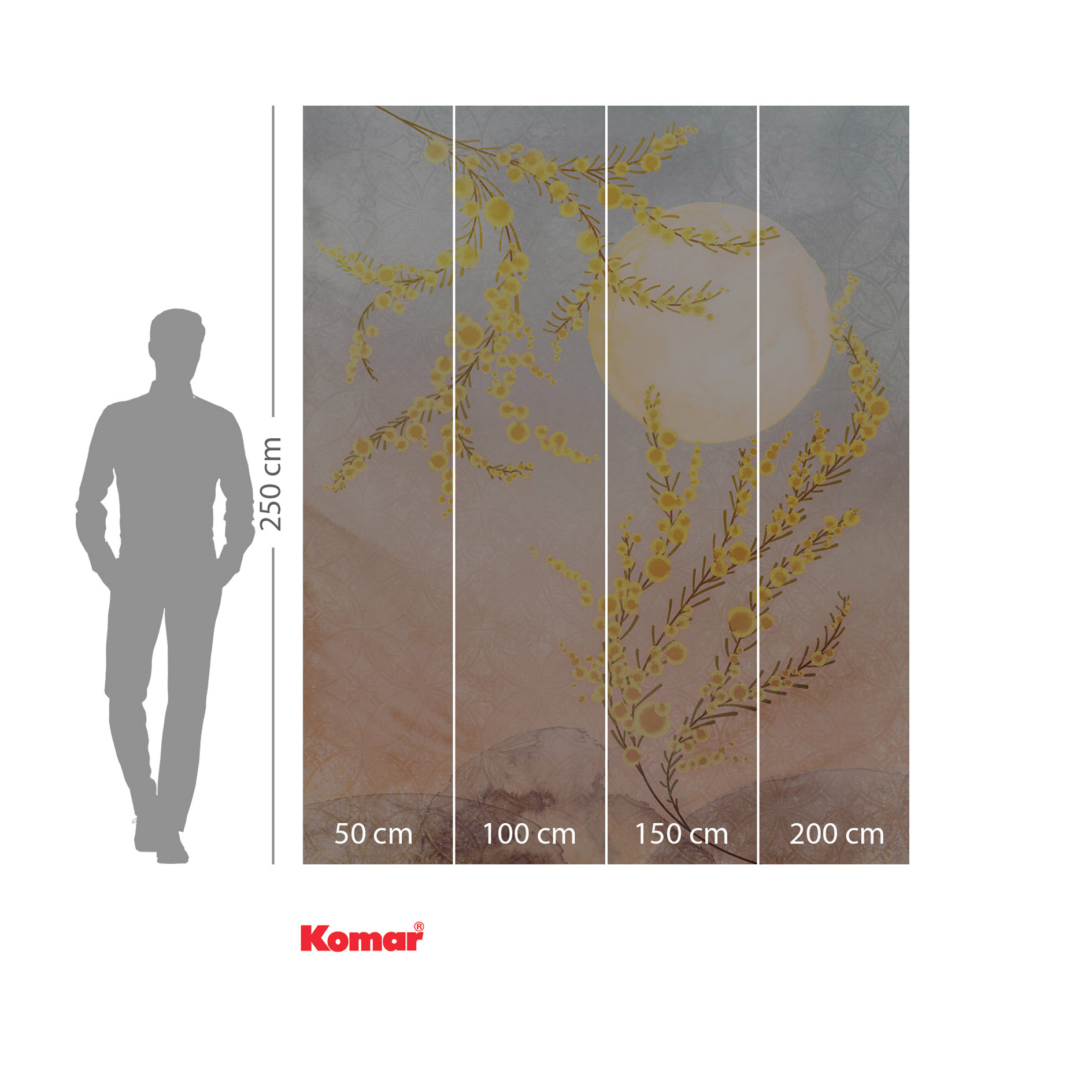 Vlies-Fototapete SOL - gelb-rot-braun - 200x250 cm