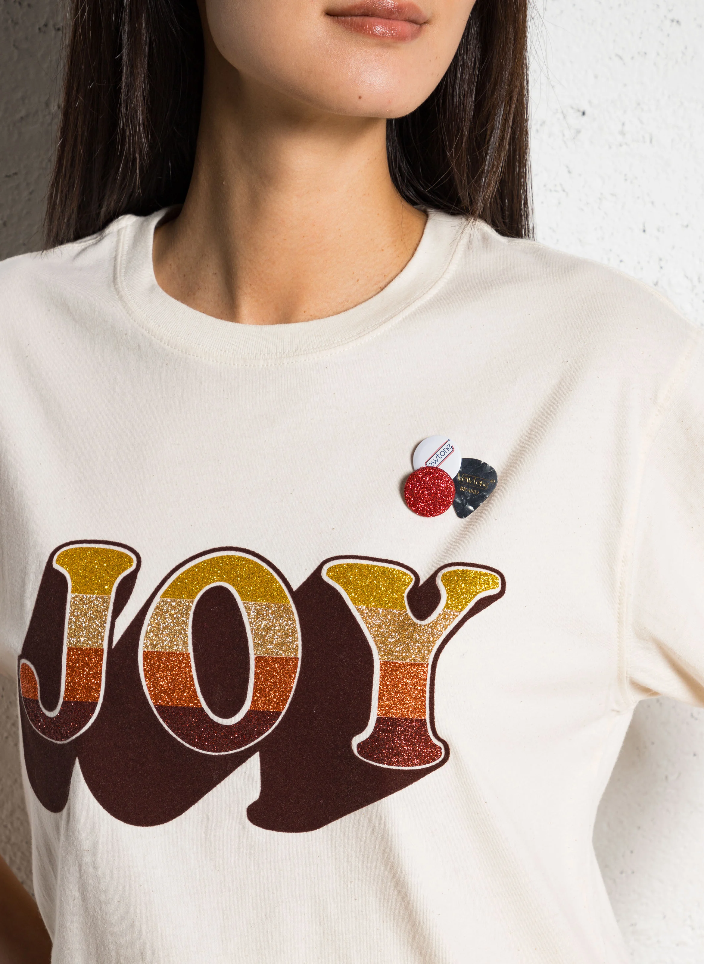 TRUCKER JOY - Tee-shirt droit col rond sérigraphié en coton | Beige