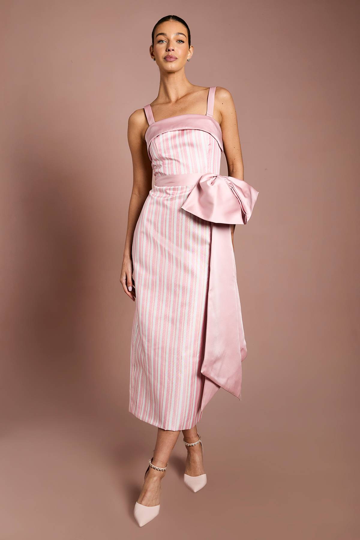 Coast Robe Maxi Colonne À Rayures Coast Muse Avec Détail Nœud