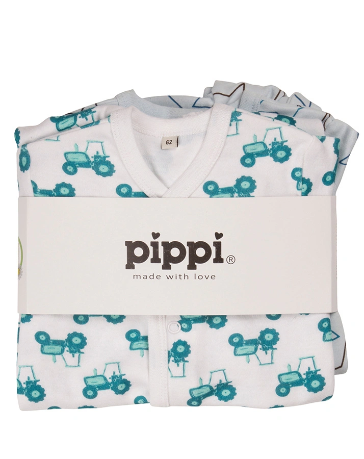 Strampler LITTLE BOY 2er-Pack mit Fuß in hellblau