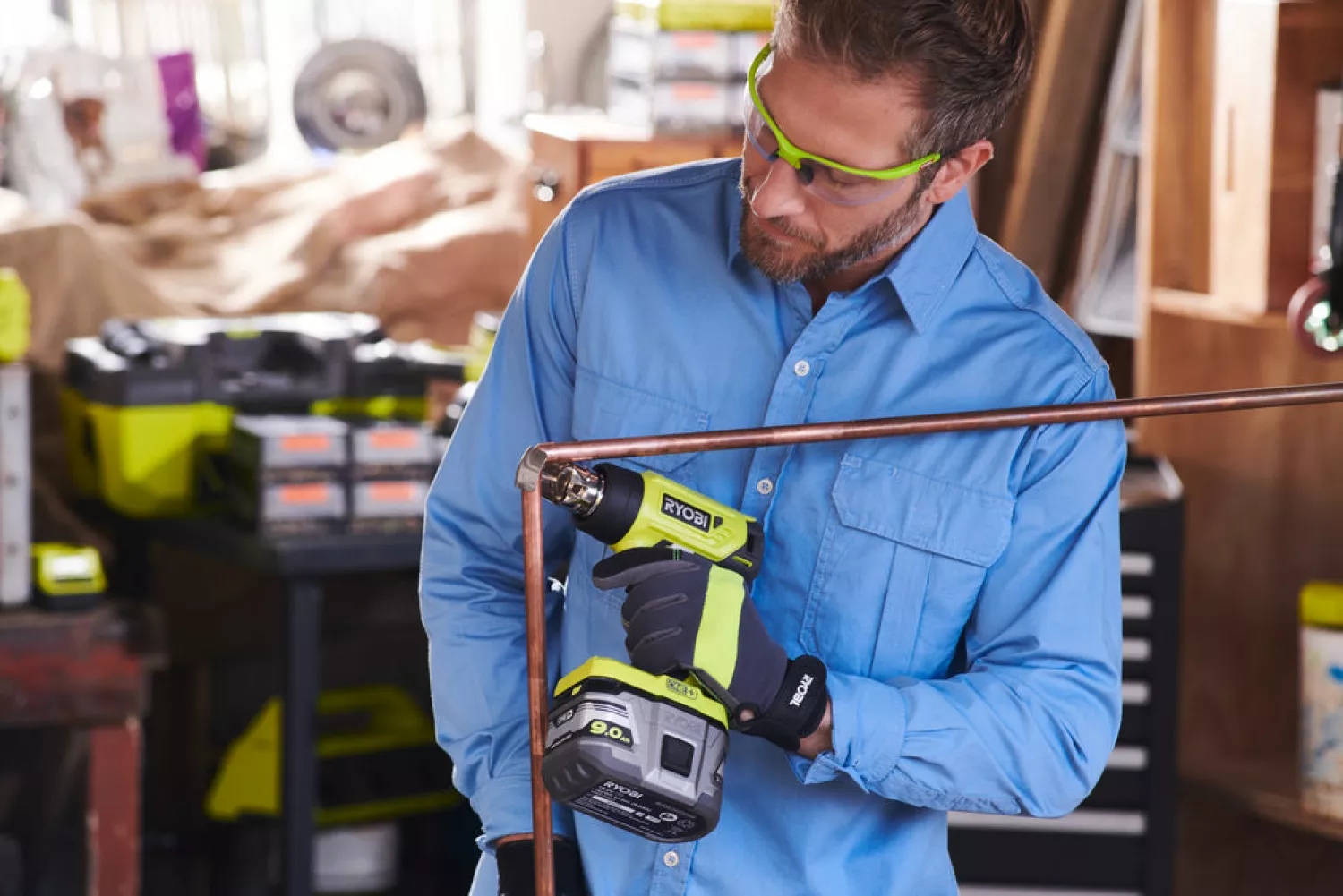Ryobi R18HG-0 18V Li-Ion accu heteluchtpistool body - 170l/min
