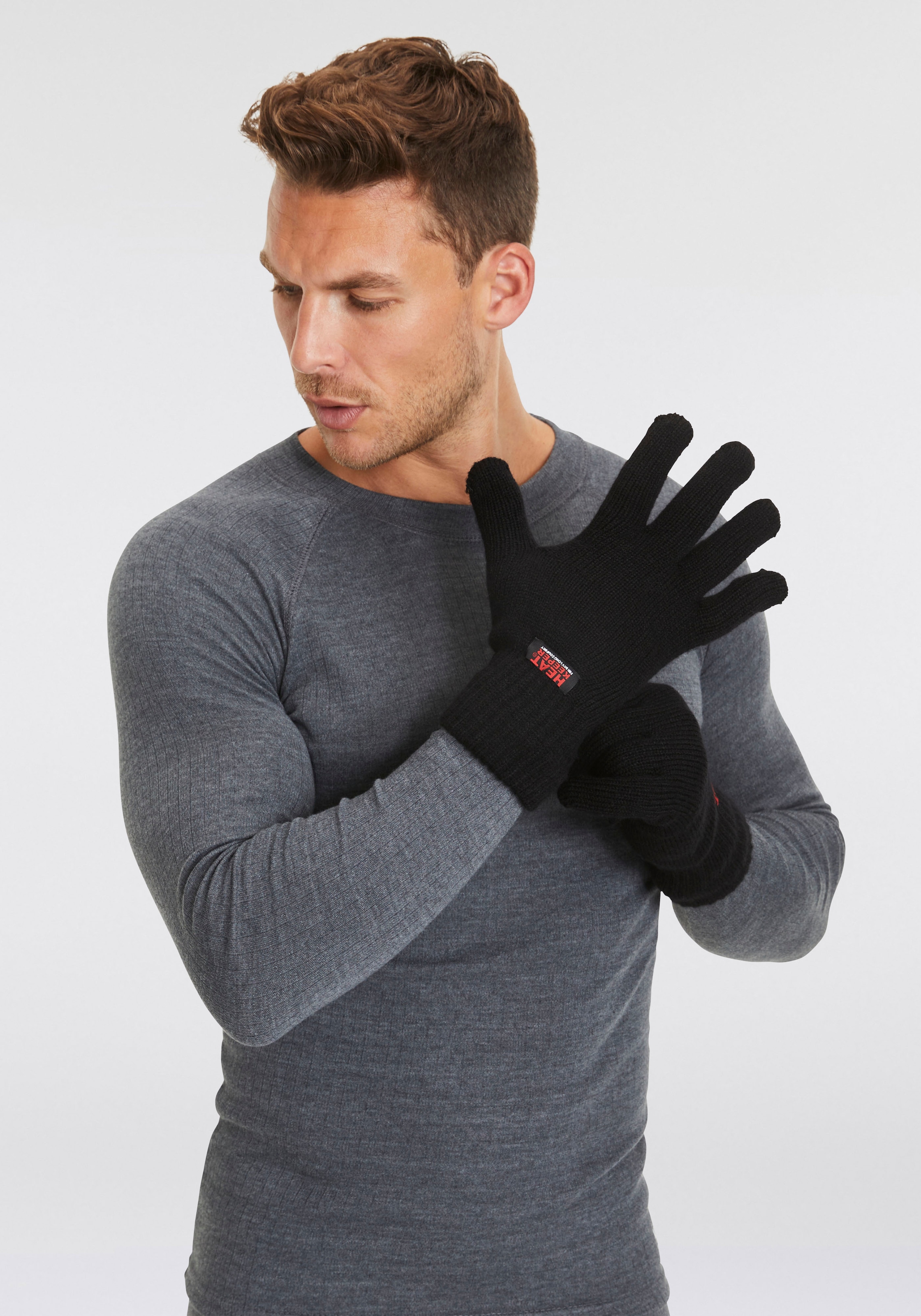 Heatkeeper Strickhandschuhe , Thermohandschuhe mit elastischem Bündchen