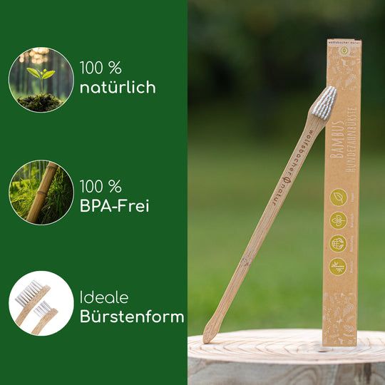 Wolfsbacher Natur Zahnbürste aus Bambus