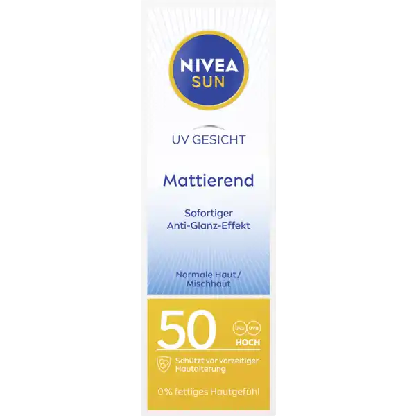 UV Gesicht mattierender Sonnenschutz LSF 50