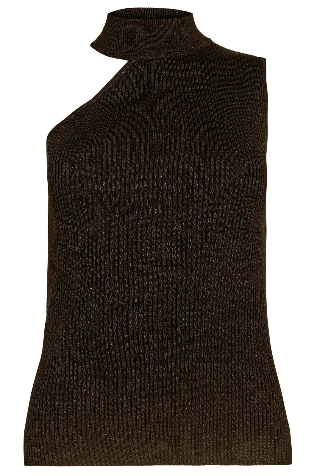 Co´Couture Badu Asym Rib Top mocca