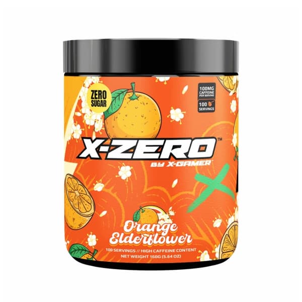 X-GAMER Energidrikkpulver X-Zero 160 gram Orange Elderflower
