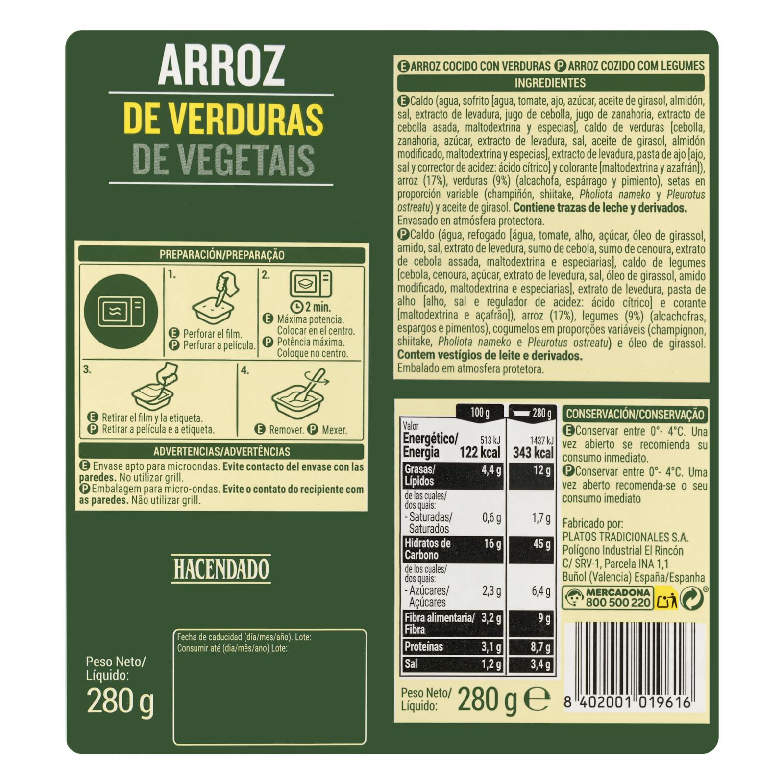 Riz aux légumes Hacendado