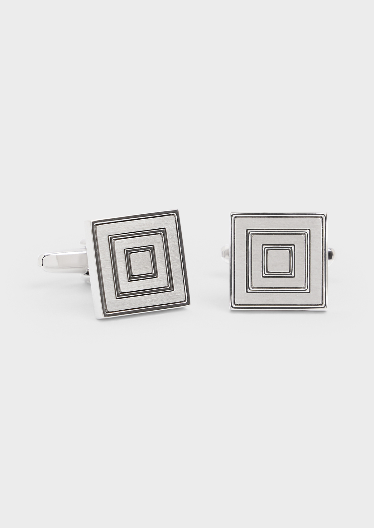 Boutons de manchettes carrés argent
