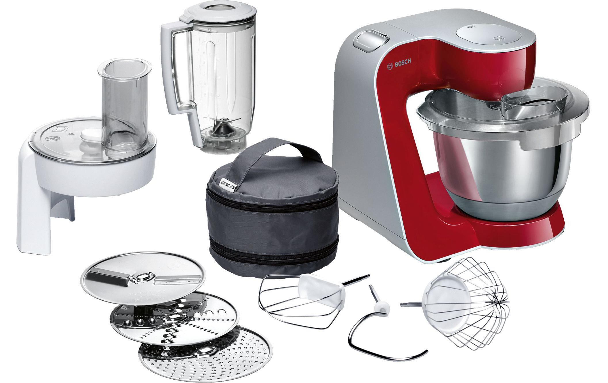 Küchenmaschine MUM58720 Rot/Silber<br>1000 W-Küchenmaschine mit umfangreichem Zubehör, rot/silbern