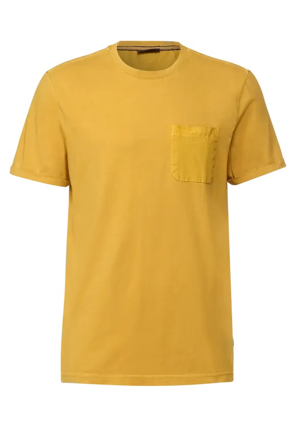 T-Shirt mit Brusttasche - saffron yellow