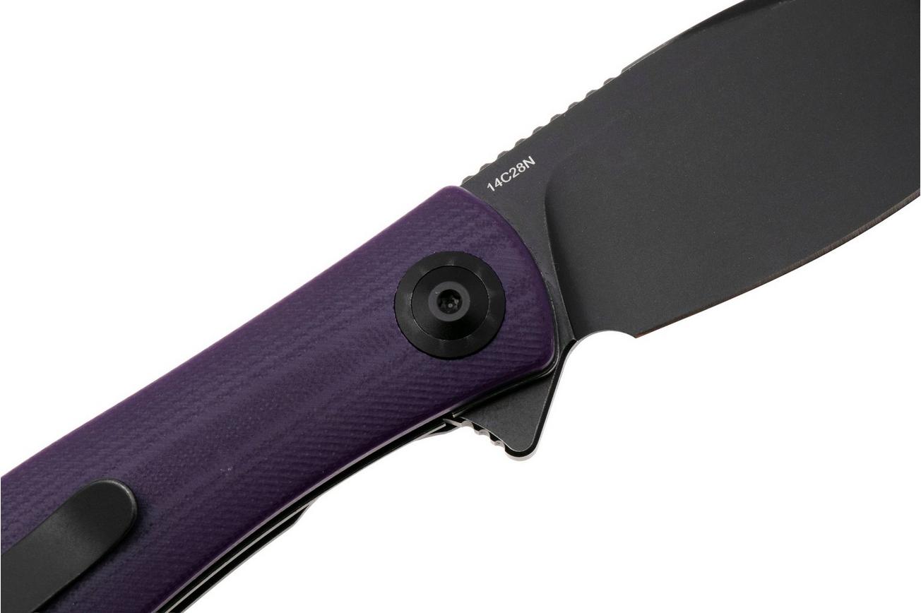 Trollsky Knives Mandu Evo MTE004 Blackwashed 14C28N, Purple G10, zakmes, Michael Trollsky design