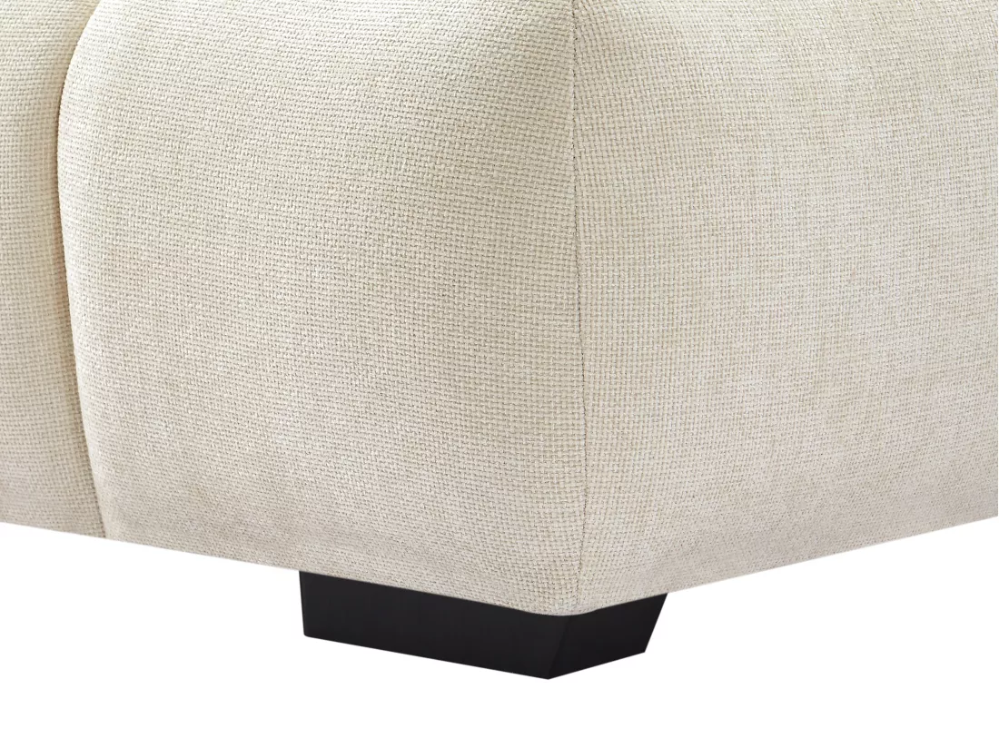 Canapé d'angle gauche en tissu beige BERENIA