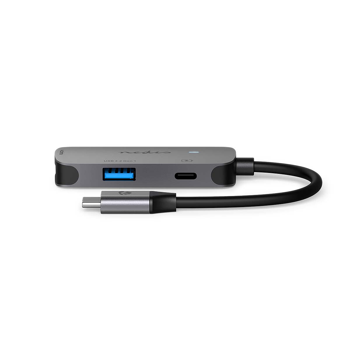 Nedis adaptateur Multi-Ports USB-C vers USB, USB-C et HDMI - 10 cm - Gris