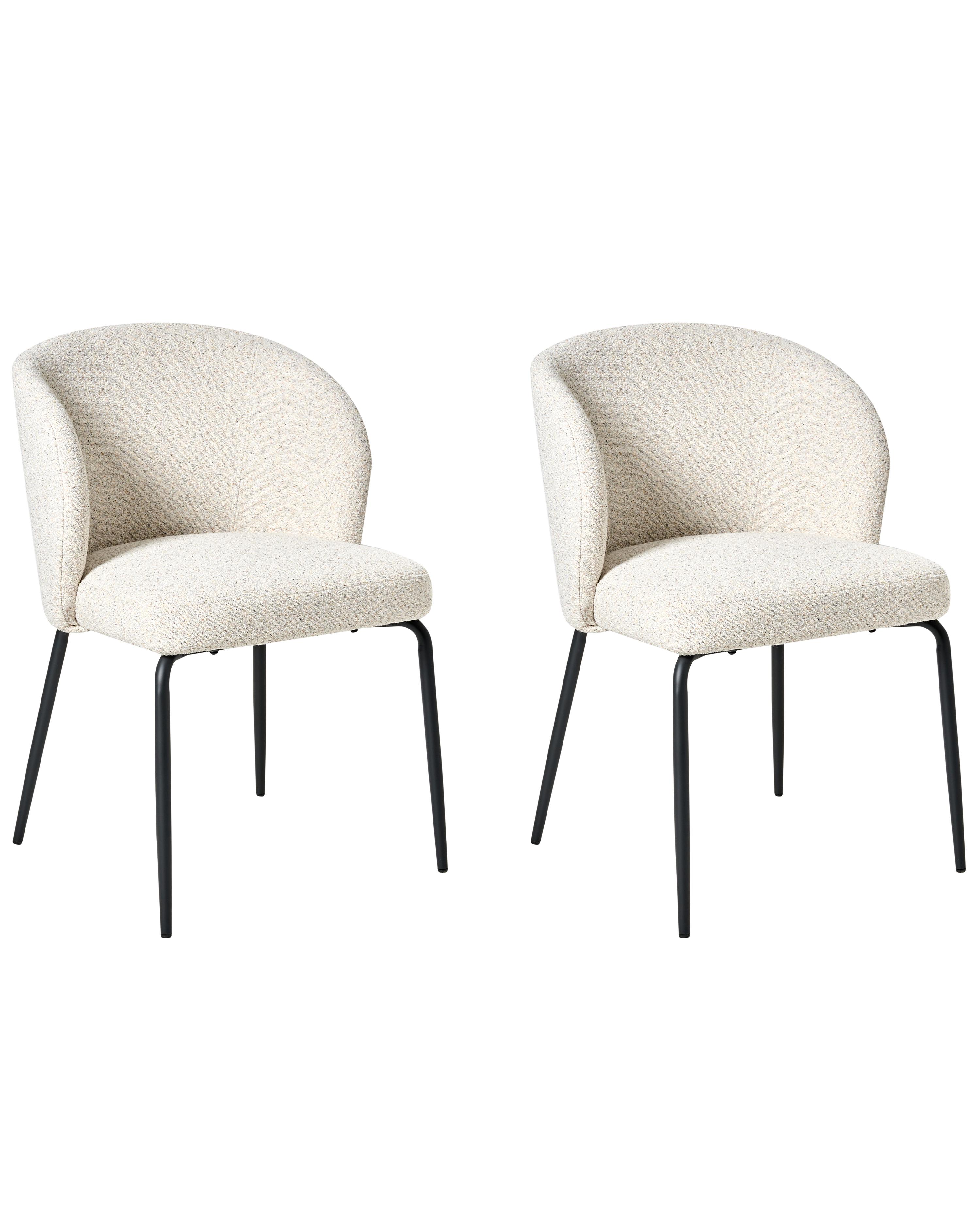 Set van 2 eetkamerstoelen ZANA Bouclé Lichtbeige