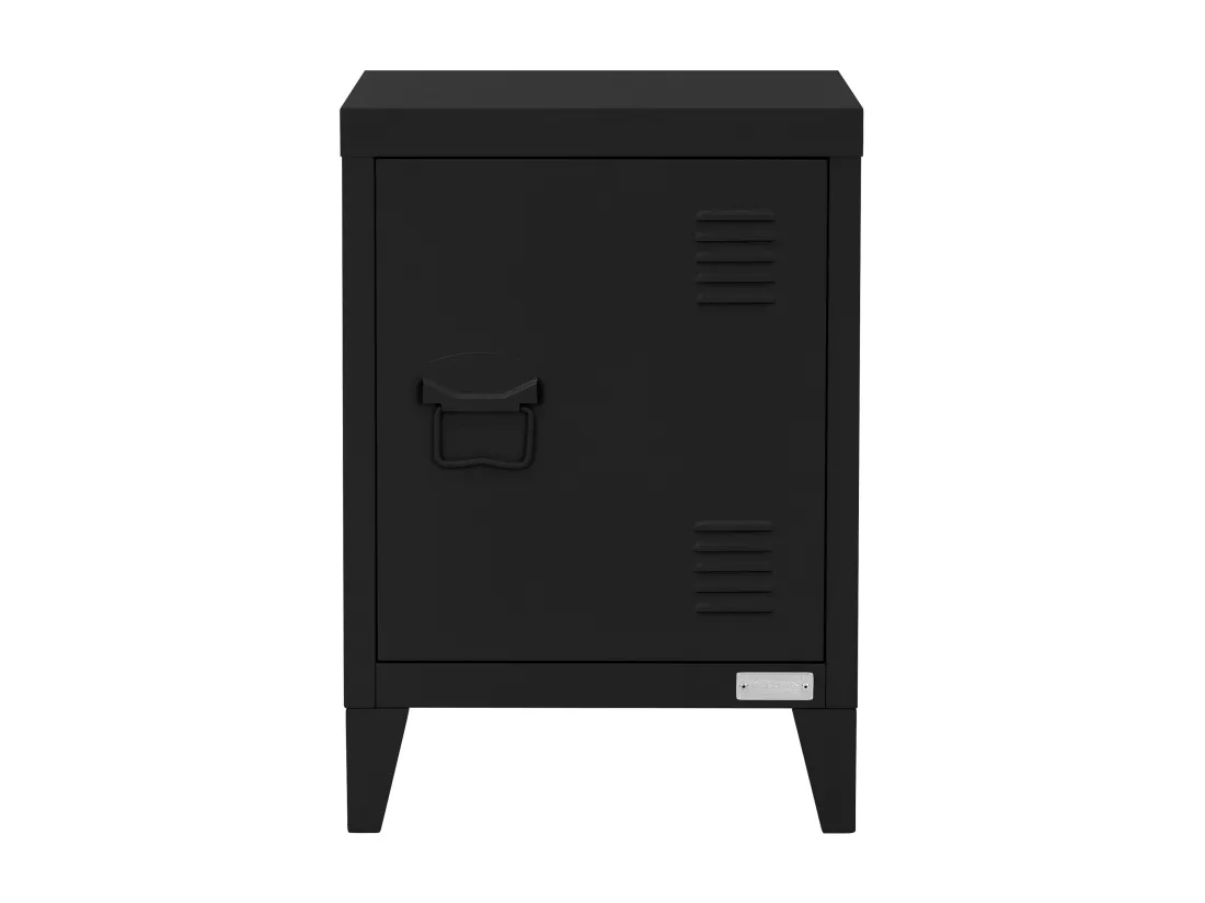 Lot 2x armoire de classement noir en acier 40x30x57,5cm table de chevet stockage
