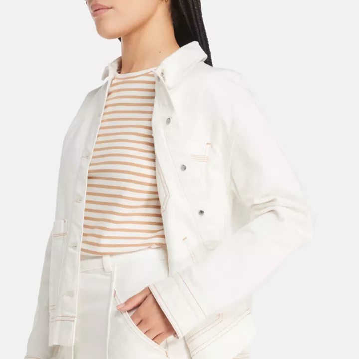 Veste Kempshire Chore en denim avec technologie Refibra pour femme en blanc