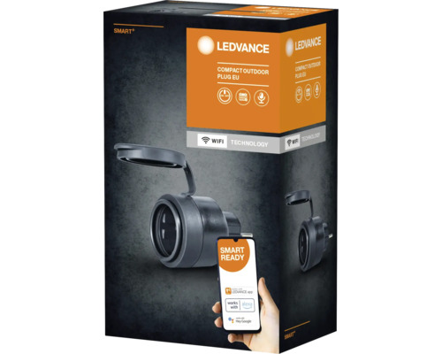 Ledvance Smart WiFi Compact Buitenstopcontact, antraciet