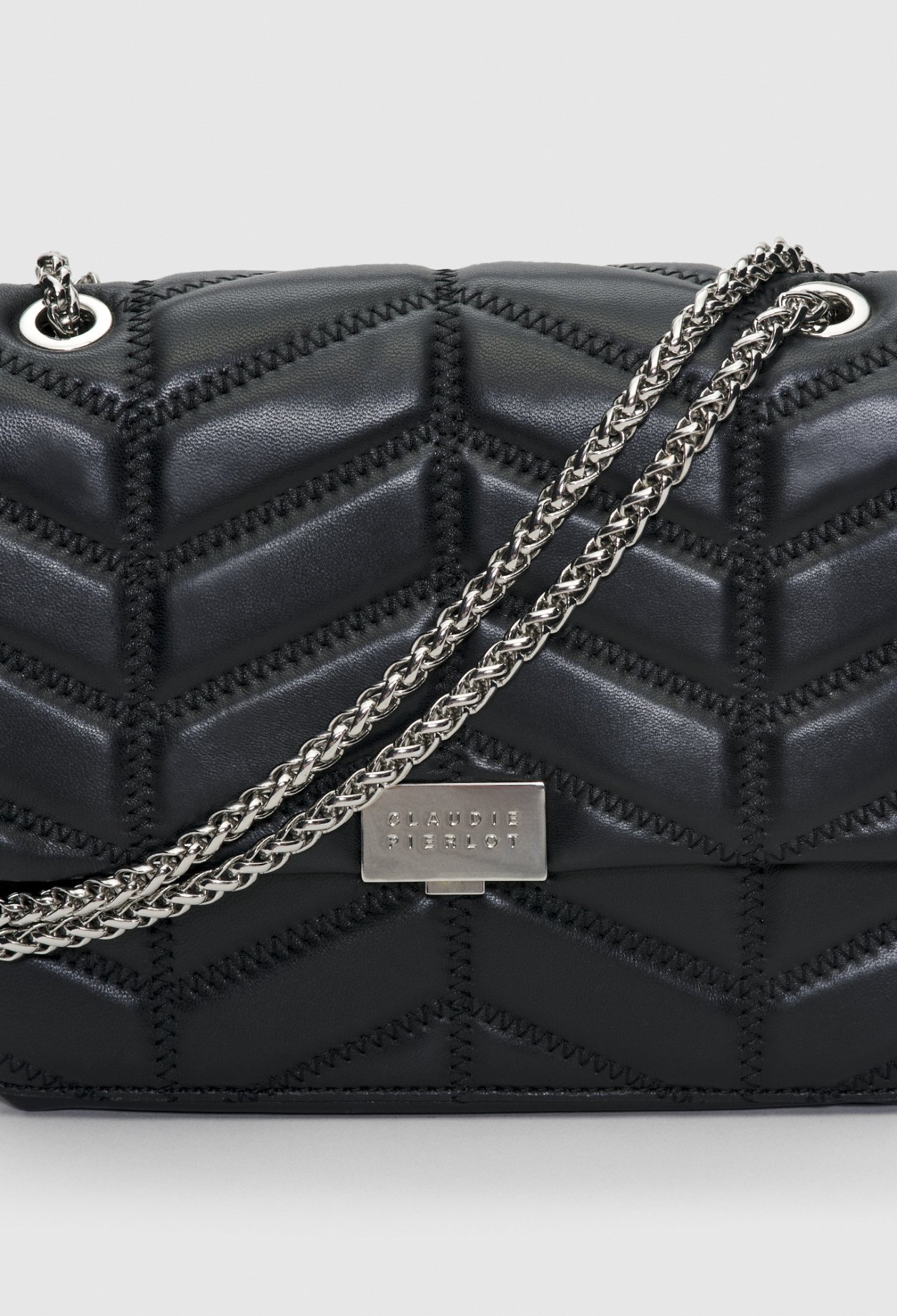 Sac Angela quilt cuir noir