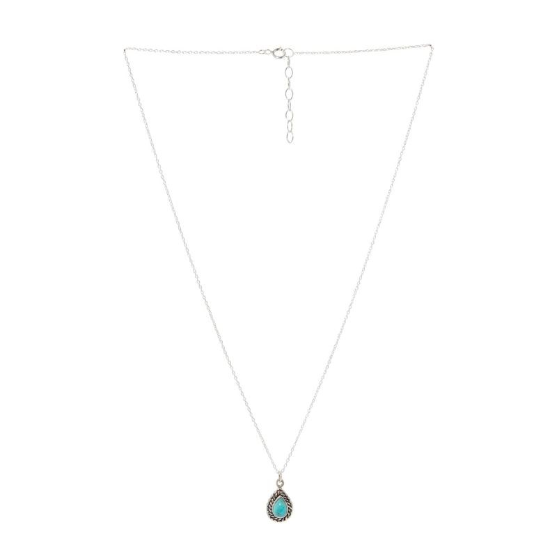 Collier argent massif et pierre naturelle
