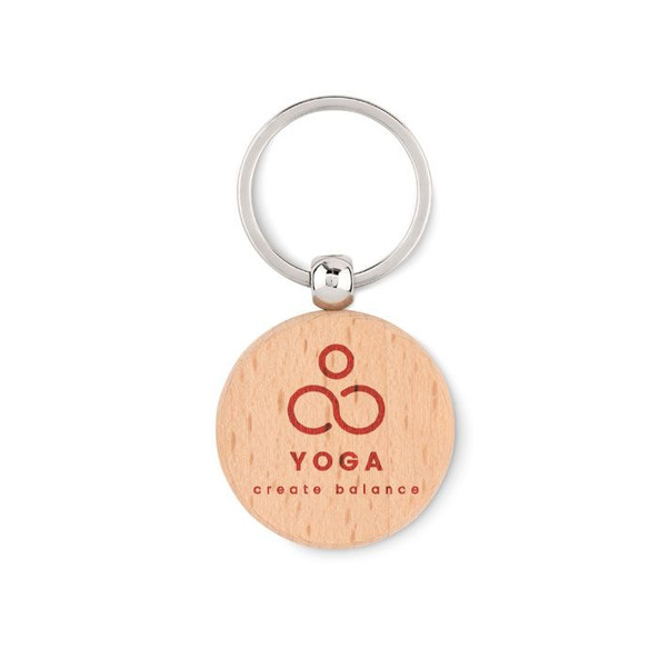 GiftRetail MO9773 - TOTY WOOD Porte-clés rond en bois