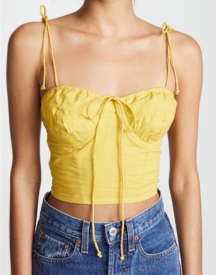 Reknovine - Crop top met strikbandjes en strik aan de voorkant