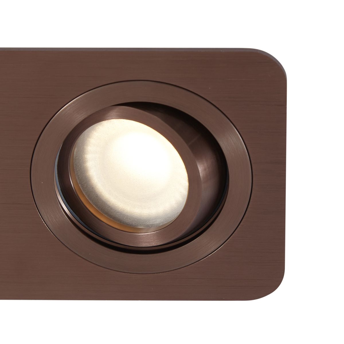 Set van 6 afgeronde inbouwspots donkerbrons GU10 50mm draai- en kantelbaar IP44 2-lichts - Alberto